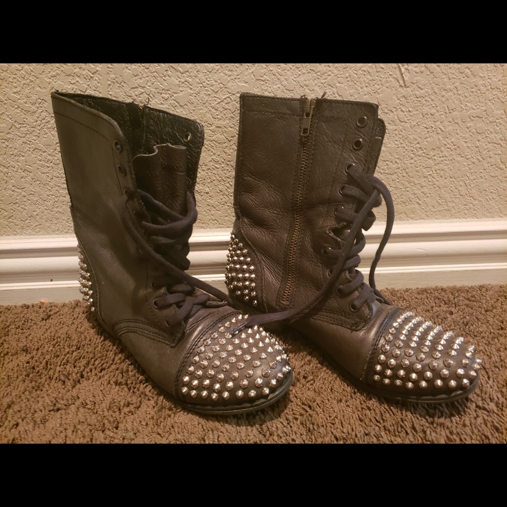 Studded combat boots